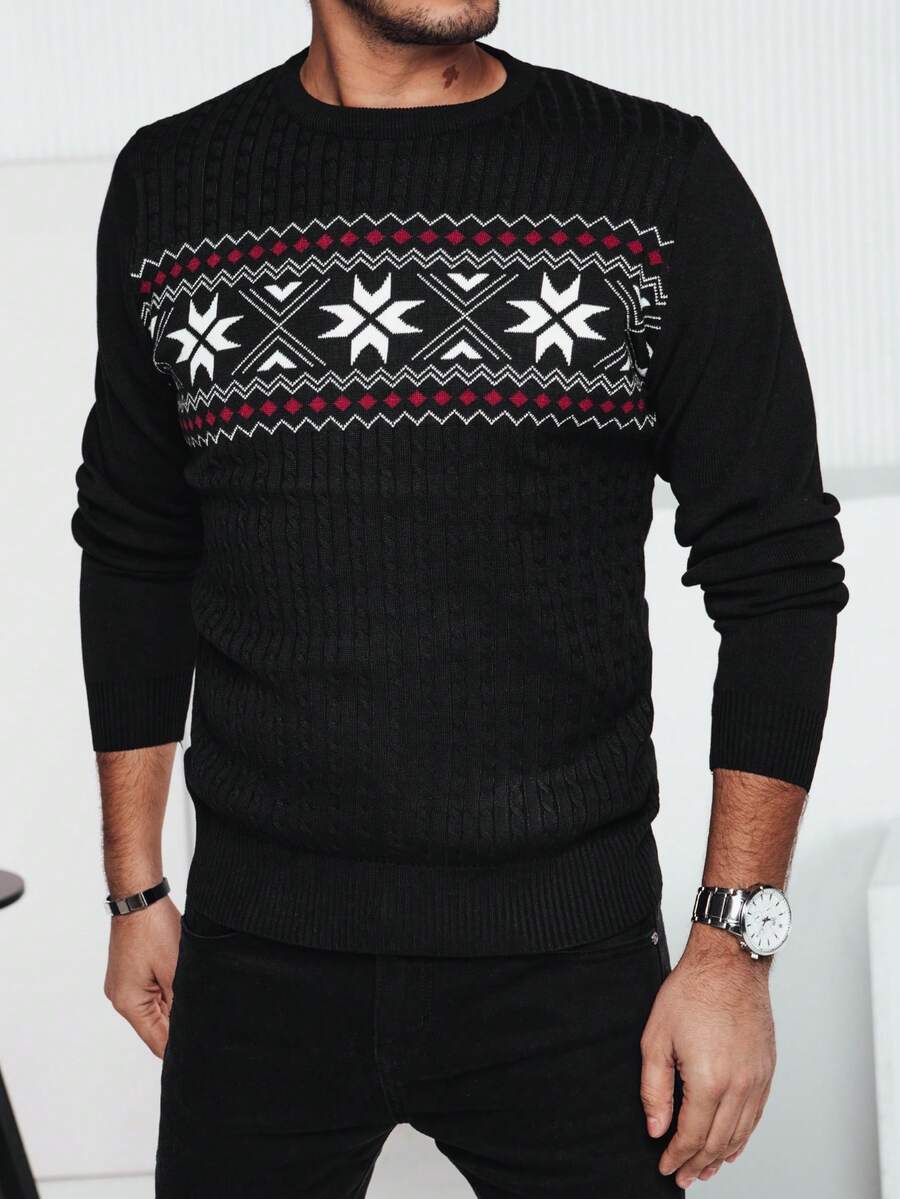 Suéter de punto de invierno para hombres, suéter de tema navideño suave ...