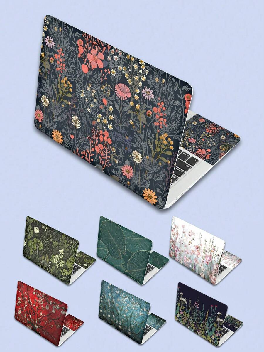 A Set Of 15-Inch Laptop Skin With Flower Pattern For Laptops, MacBooks,HP