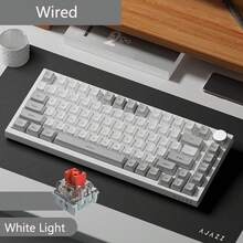 AJAZZ AK820 75% 布局有线机械游戏键盘，带音量旋钮、朝南 LED 背光、PBT 键帽、纯色背光热插拔机械键盘、符合人体工程学设计、可拆卸 USB-C 连接线，附赠拔键器 - AJAZZ 官方正品 - 查看 17