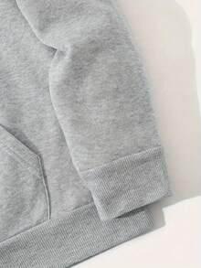 Sudadera con Estampado de Pareja con Bolsillo Canguro y Cordón - Gris Claro - Ver 3
