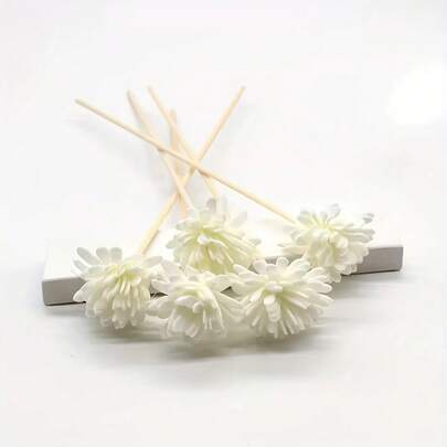 5 st rökelsepinnar och vita skumblommor i set. Rökelsepinnar, rökelsepinnar med skumblommor, rökelsepinnar med naturliga fibrer och eteriska oljor, heminredningstillbehör, lämplig för sovrum, kontor, badrum, bröllopsfest etc.