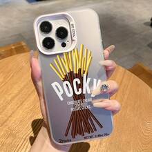 New Model Debut Pocky Chocolate Snack Design Phone Case Compatible With IPhone 17 16e 16 15 14 13 12 11 Mini Pro Max Air X XR XSMAX 8 7 Plus Shockproof Matte Back Cover, Shockproof Protective Case, Fun Print, Fashion Design, UV Printing, Lightweight Shell, Snack Theme Storage Box, Fashion Enthusiasts, Anime Fans , Valentine's Gifts, Christmas Gifts - 混合顏色 1 - 查看 4