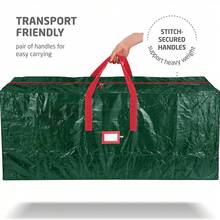 1 Stück Weihnachtsbaum Aufbewahrungstasche - Grüner Oxford Stoff Organizer, geeignet für künstlichen zersetzbaren Baum, mit stabilen Griffen und leichtgängigem Doppelreißverschluss - Feiertags-Weihnachtsbaum Schlafzimmer Aufbewahrungstasche, hergestellt aus reißfestem Oxford Stoff - Grün - Übersicht 6