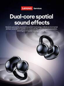 Lenovo RS105 Bluetooth Earphones, In-Ear Open-Ear, Multifunctional Touch Screen, Remote Shutter, Dual-Core Spatial Audio, Long Battery Life, Music, Sports, Gaming, Upgraded Materials, Comfortable Fit, Compatible With Smartphones And Computers - Vàng hồng - Xem 5