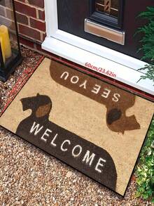1pc New Dachshund Welcome Mat, Daily Gift, Suitable For Living Room, Bedroom, Indoor - Machine Washable - Flannel Material, Soft Texture, Skin-Friendly, No Pilling, Water-Resistant Easy Care, Odorless - Ideal For Home Decor, Room Decoration - Multicolor - View 6