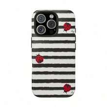 Chic Stripe Ladybug Phone Case, Gorgeous & Stylish Phone Case For Girl - 款式1(1pc) - 查看 2