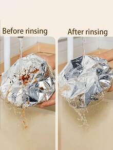 10/20/30pcs Reusable Aluminum Foil Food Covers, Stretch Wrap Lids, Thermal Insulation, Suitable For Fruits, Meals, Utensils, Food Containers, Reflective Surface, Heat Resistant - Multicolor - View 4