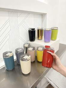 240毫升不锈钢咖啡杯（杯身无字母），美观大方的水杯，真空保温瓶，耐用的冷热饮容器，适合日常旅行，可作为节日纪念品、送给女性的礼物和生日礼物。 - 彩色 - 查看 3