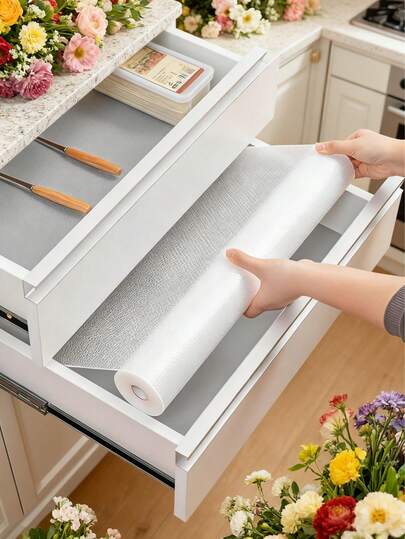 (1 Piece Minimum) Drawer Liner Paper - Oil-Proof And Mold-Proof Thick And Moisture-Proof. Waterproof And Oil-Proof Stickers For Kitchen. EVA Table Liner - Thick And Reinforced. Drawer Liner For Cabinets. Cabinet Liner Paper - Shoe Cabinet Pad. Furniture Protection, Mold Prevention, Home Decoration.