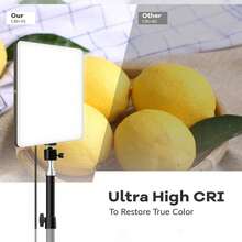 摄影灯光套装，影棚灯光组合，含43英寸可调节三脚架、10英寸方形LED柔光箱、可调光三色灯光，适用于视频录制、摄影棚、会议、直播，带手机支架 - 彩色 - 查看 6