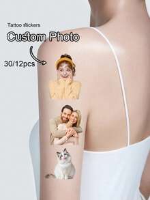 30-300 Hình xăm tạm thời tùy chỉnh, Hình xăm giả cá nhân hóa, Hình xăm tạm thời theo yêu cầu, Hình dán hình xăm tùy chỉnh ảnh và hình ảnh cho sinh nhật, kỷ niệm, quà cưới, ngày Valentine, lễ tốt nghiệp, quà sinh nhật, quà tặng lý tưởng cho anh ấy/cô ấy, bạn bè, nam giới, phụ nữ, gia đình, tình yêu vĩnh cửu - phong cách A - Xem 2