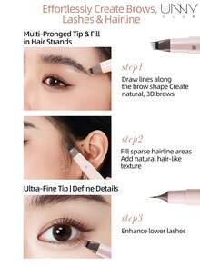 UNNY CLUB Pensil Alis Cair 6 Ujung, Cocok untuk Bulu Mata Bawah & Eyeliner, Riasan Alis Alami, Tahan Lama, Ringan & Halus, Tahan Air & Tahan Keringat - #02 Coklat - View 10