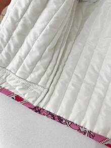 GMFP Women's Casual Elegant Fashion Printed Quilted Collarless Patchwork Pink Cardigan Vest, Women Winter Vest, New Year/Valentine's Day - Pink - View 10