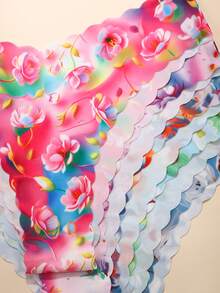 Paquete de 10 bragas triangulares sin costuras, cómodas y transpirables, con estampado de corazones y leopardo, ropa interior casual para mujer