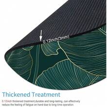 Pad, Round Computer  Mat With Design, Non-Slip Rubber Base Small Pad, Waterproof Office  Pads, Green Tropical Leaves,33Leaves - 33片葉子 - 查看 3