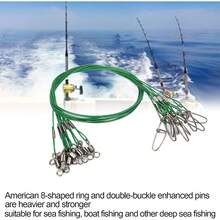 VGEBY Línea de Alambre de Pesca Correa Anti Mordida Línea de Pesca de Acero Líder de Alambre de Acero con Anzuelo Rodante - rojo - Ver 8