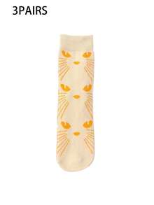 3/5 pares de calcetines para hombre, diseño de gato negro de dibujos animados adecuado para Halloween, calcetines divertidos y de uso urbano para hombre hasta el tobillo