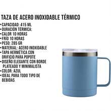 Termo De Acero Inoxidable 14 Oz (414ML) Térmico, Doble Capa, 10 Horas de Duración, Taza Para Café, Bebidas Frías y Calientes (Azul Celeste) - rosa - Ver 12