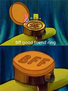 SpongeBob SquarePants 1枚海绵宝宝主题卡通BFF戒指。高品质镀金卡通戒指，饰有海绵宝宝的好朋友派大星，象征着永恒的友谊。适合约会、派对、日常佩戴，是完美的生日和节日礼物，也是圣诞节倒计时日历的理想填充物。 - 彩色 - 查看 6