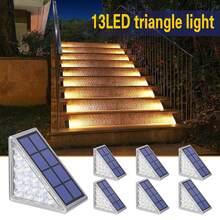 2/6个太阳能13LED楼梯灯，户外庭院高亮度装饰楼梯灯，自动开关太阳能LED灯，适用于户外庭院、花园、楼梯、围栏、门廊、露台、走道、楼梯照明装饰