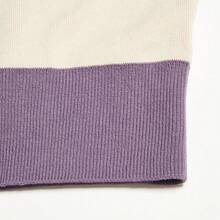 Adidas 女士舒适百搭针织开衫，IN1068，适合春秋季穿着 - 紫色/卡其白 - 查看 3