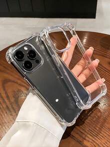 1pc Transparent TPU Soft Protective Phone Case With Air Cushion, Comfortable Minimalist Clear Large Hole Phone Case Compatible With IPhone 11/12/13/14/15/16, Compatible With IPhone 17/17 Pro/17 Pro Max Air Series, Compatible With IPhone 13, High-Definition Anti-Yellow Phone Protective Cover, Anti-Drop Phone Protective Case - Clear - View 2