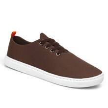 Men's Casual Sneakers, Easy To Slip On, Flat Stitched Sole, New Year-End Release, Cheapest In Brazil - 咖啡棕 - 查看 3