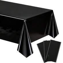 5pcs/Pack Disposable Rectangle PE Solid Color Tablecloths, 137cm X 274cm, Waterproof Grease-Proof Tableware For Birthday Party Decor - 54*108inch - View 10