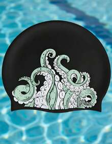 escualo Gorra para Natacion Unisex Adulto Modelo Kraken (Silicon) Impermeable, Unitalla, Color Negro - 1 - Ver 10