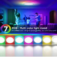 24W Luz de techo regulable RGB - Adecuada para iluminación de ambiente en el hogar, oficina, comedor, bar, Navidad y fiestas