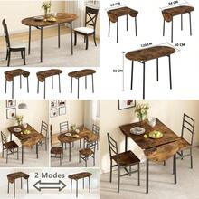 Comedor Plegable Desayunador Mesa Plegable para Cocina Mesa de Comedor Moderno para 2 a 4 Personas para Hogar Oficina o Terraza Desayunador Adecuado para Espacios Pequeños 120 x 60cmOutdoor Dining Tables - Negro - Ver 1