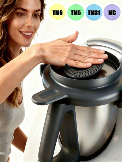 1个防溅盖，适用于Thermomix和Monsieur Cuisine，可防止在搅拌、烹饪或煎炸过程中液体、油脂溅出锅外。兼容TM6/TM5/TM31/MCst/McTrend/McConnect、Thermomix配件和Monsieur Cuisine配件。
