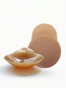 1 Pair Plus Size Silicone Invisible Nipple Covers Pasties For Party Events - Khaki - View 35