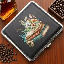 Caja de cigarrillos con textura de cuero negro y marrón, puede contener 20 cigarrillos, cada caja tiene una correa de goma fija con diseño de tapa ultra delgada, portátil, a prueba de humedad y resistente a la presión, de moda y creativa. - Multicolor - Ver 7