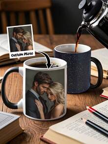 1pc Personalized Cone Color Changing Magic Mug, Mother's Day Custom Picture Mug, Holiday Gift For Mom, Birthday Gift, Color Changing Mug, Perfect Easter Gift For Him/Her, Unique Gift For Special Occasions, Personalized Photo Coffee Mug, Custom Camping Mug, Custom Christmas Gift, Personalized Anniversary Photo Mug, Perfect Gift For Family, Friends, Baby,Office Decor,Kitchen Essentials - Multicolor - View 11