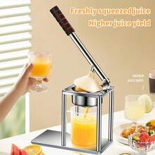 Manual Orange Juicer Made Of 304 Stainless Steel With Minimalist Design And Compact EVA Handle. - Silver - View 2