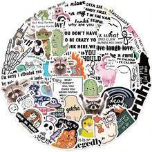 50pcs Retro Fun Stickers, Cartoon Cute Graffiti Vinyl Stickers, Suitable For Water Bottles, Laptops, Phones, Skateboards, Guitars, Luggage, Scrapbooks, Helmets, Decorations For Children, Teens, Adults Party Supplies - Multicolor - View 5