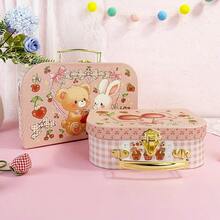 2pcs Creative Cherry Shaped Paper Handbag Storage Box, Girly Style With Cherry & Bear Elements, Lid Design, Jewelry & Trinket Organizer, Suitable For Anniversary, Valentine's Day, Birthday, Wedding, Party Gifts - Multicolor - View 3