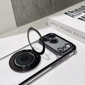 Drop-Resistant Anti-Drop Four Corner Anti Drop Phone Case+Sparkling Paper Pearl Hanging Rope Magnetic Bracket Integrated Phone Case Supports Wireless Charging Compatible With IPhone 17/6/7/8/X/XS/XR/11/12/13/14/15/16,Galaxy S22/23/24, A04/05/06/A14/A15/A16/A24/A25/A34, Redmi Note 7/8/9/10/11/12/13 ,Redmi 9/10/12/13C,OPPO,MOTO,Honor X,HW,Realme C53 C55