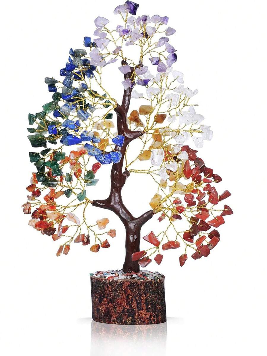 Unique 7 Chakra Crystal Tree Birthday Gift, Healing Crystal Tree Of Life Gift For Women, Sister Birthday Gift, Home Decor, Mother's Gift, Housewarming Gift Conveying Positive Energy, One-Of-A-Kind Gift For Her