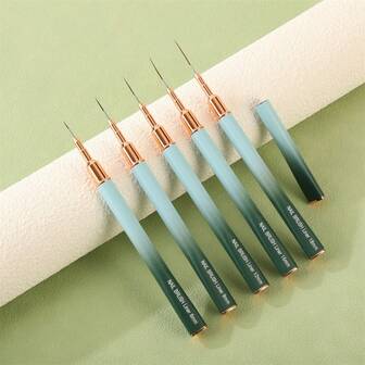 5pcs Triangle Non-Slip Metal Nail Art Brush, Multi-Size Painting Liner Brush, Extremely Fine Nail Art Liner Brush