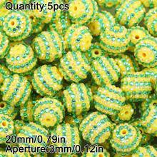 5 piezas de cuentas de rhinestone brillante de 20mm, adecuadas para hacer joyas DIY, incluyendo la creación de pulseras y pendientes, cuentas para hacer joyas - Hazlo tú mismo - Ver 12