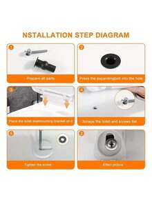 2pcs Expansion Screws For Fixing Toilet Seat Hinge Holes, With Nuts And Screws, Rubber Bumper Wall-Mounted Toilet Seat Accessories - Multicolor - View 7
