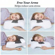 Side Sleeper Pillow With Arm Hole, Memory Foam Shoulder Multi-Angle Armholes Pillow For Many Sleeping Positions, Ergonomic Support For Neck (Grey) - 灰色 - 查看 3