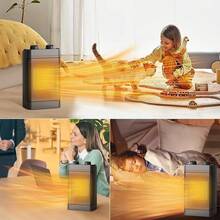 Calentador Electrico para Hogar de 1500W, Calentador de Cerámica Portátil, Protección Contra Sobrecalentamiento y Vuelco, para Casa, Oficina, Baño - Mecánica - Ver 4