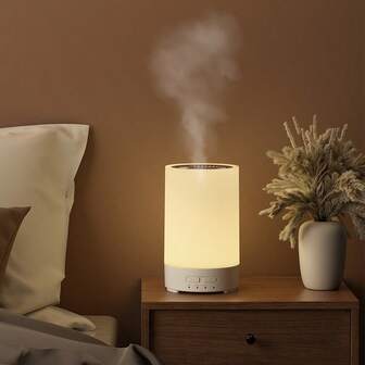 150毫升超声波精油香薰机，7色灯光，USB-C供电，自动关机，定时功能，静音设计，适用于客厅、办公室、瑜伽室等场所