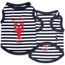 Parisian Pet Dog Summer Clothes | '' Funny Dog Tshirt with Embroidery Pattern, Size(XXS Lobster) - Multicolor - Ver 2