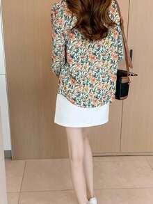 Áo sơ mi dài tay in họa tiết Aurora Silk dành cho nữ, kiểu dáng mới | Phù hợp cho mọi mùa, thiết kế cúc thời trang, áo kiểu nữ, tuyệt vời cho năm mới, tiệc tùng, kỳ nghỉ xuân. - Nhiều màu - Xem 6
