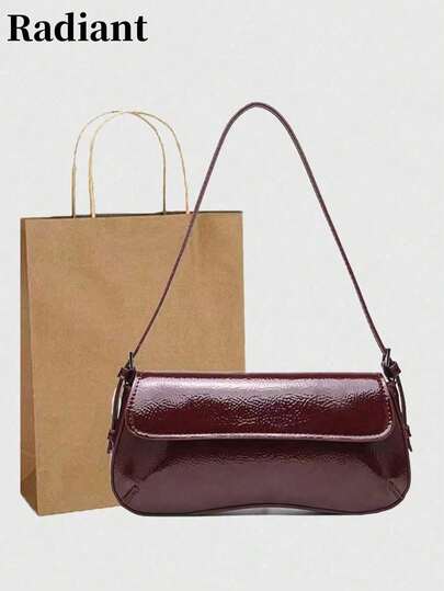 New Crossborder Spanish Style Women's Flap Shoulder Bag, Commuter Fashion Versatile Minimalist Underarm Handbag, Faux Leather (Excluding Gift Bag)