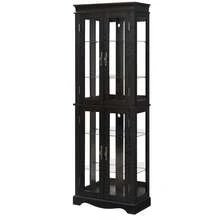 Black Wood Display Cabinet With Tempered Glass Doors - Curio Cabinet With Adjustable Glass Shelves & Mirrored Back Panel, Multi-Functional Display Case For Living Room & Kitchen, No Tools Assembly Required Modern Furniture - màu đen - Xem 9